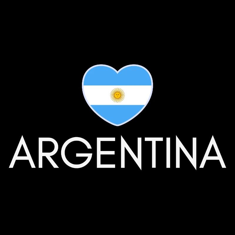 Cœur avec le drapeau argentin, j’aime l’Argentine