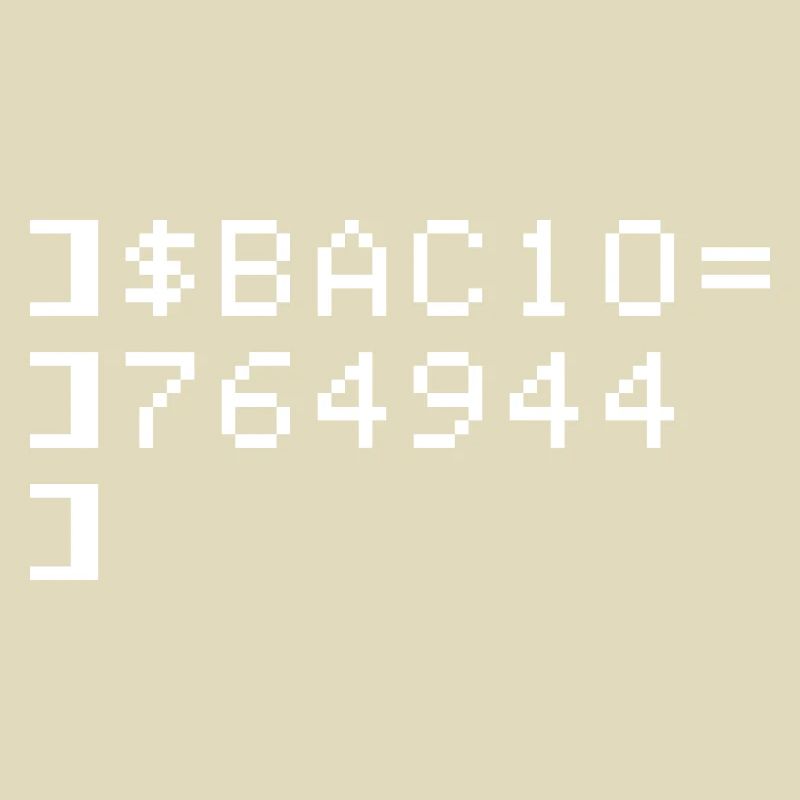 Bacio BAC10 8-bits Esadecimal Code Nerd Pixel Art