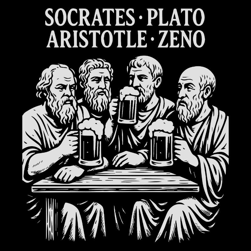 Philosophers Toasting in Monochrome