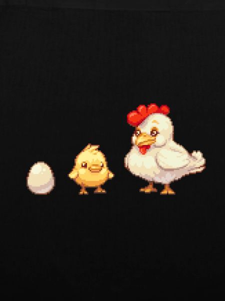 Ei, Küken, Huhn, Pixelkunst