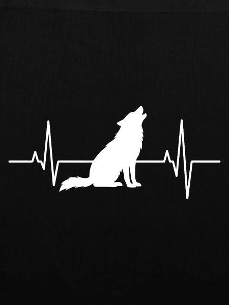 Herzschlag Wolf Silhouette