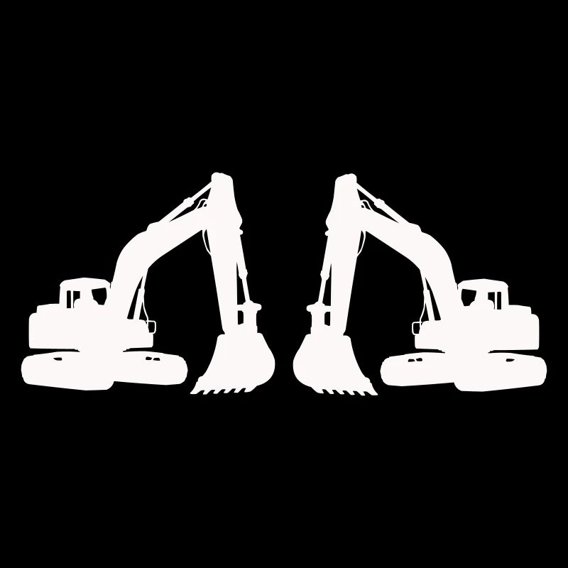 Silhouette de double excavatrice