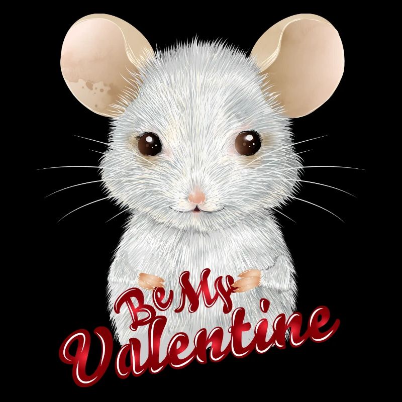 Souris blanche mignonne pour la Saint-Valentin