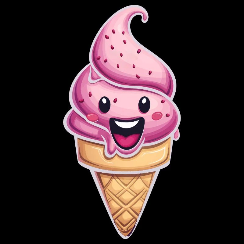 Création de crème glacée souriante