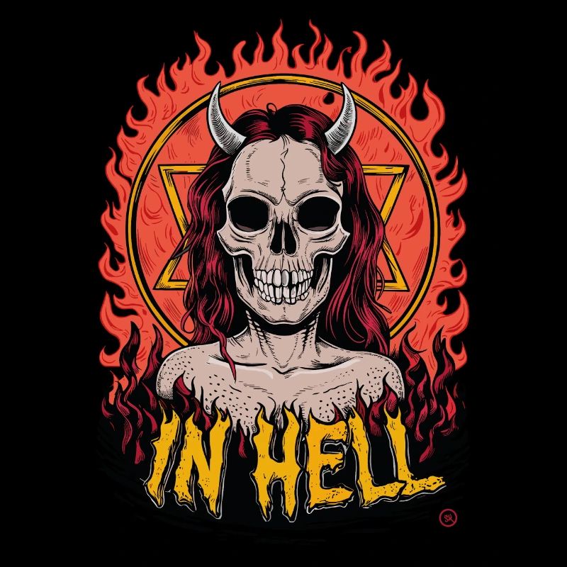 Female Devil - Hell, Skull, Totenkopf