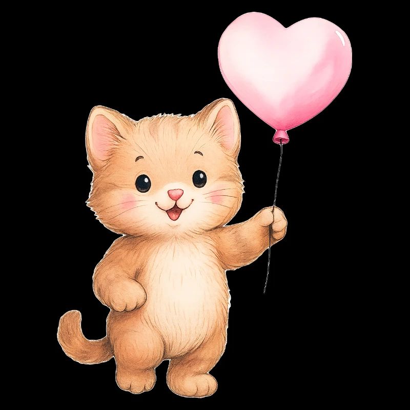 Herzballon Katze