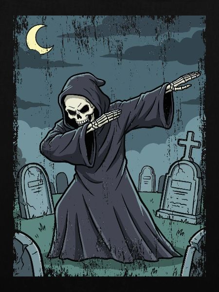 Grim Reaper im nächtlichen Friedhof