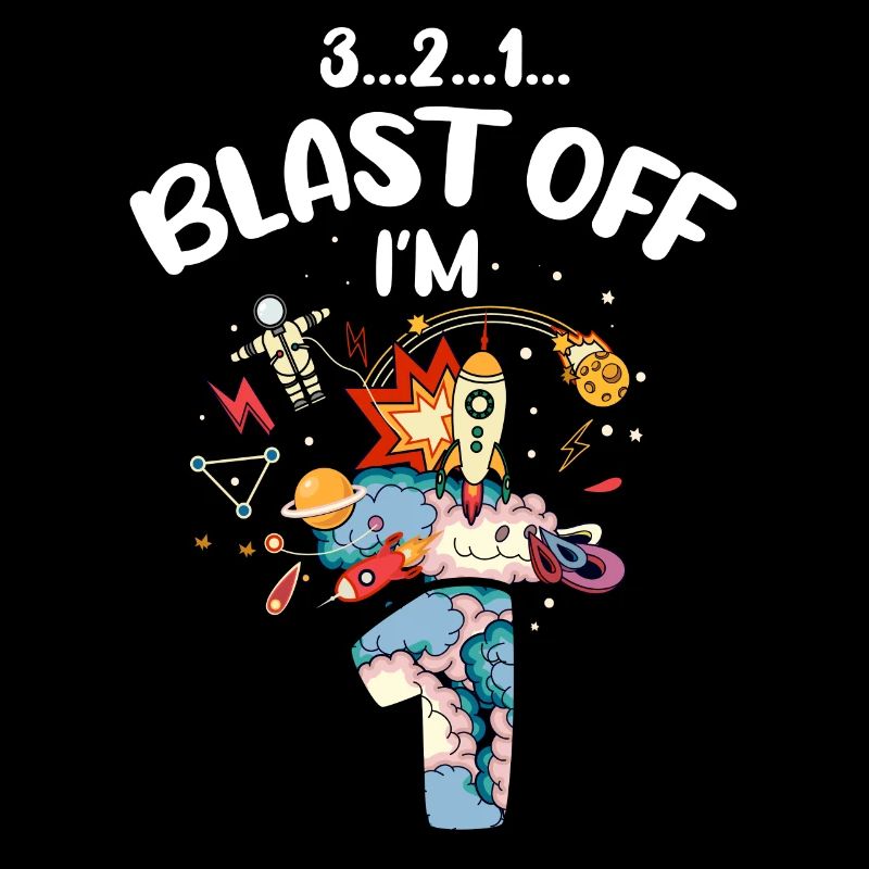 Blast Off I am 1 year old, 1st birthday