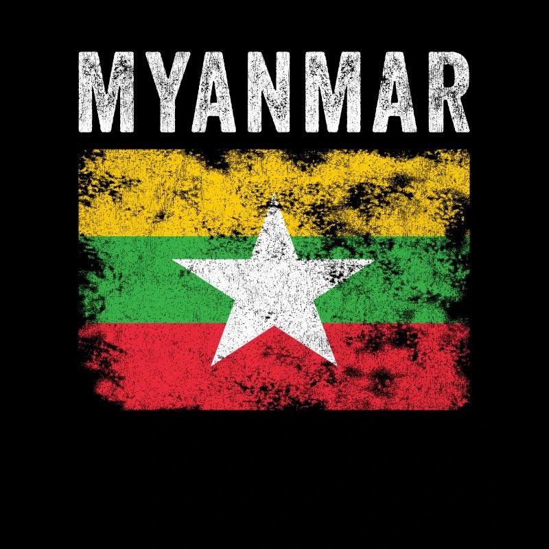 Myanmar Flag Distressed - Myanmar Flag