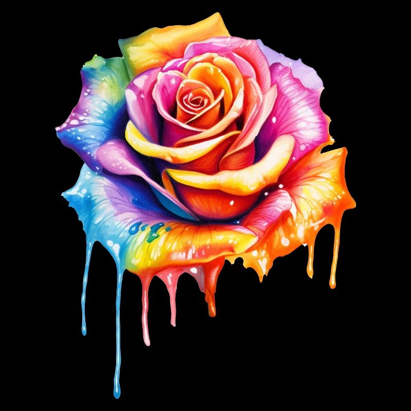Rose in Regenbogenfarben