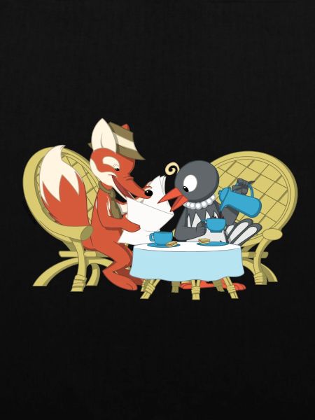 Fuchs und Elster beim Kaffeeklatsch