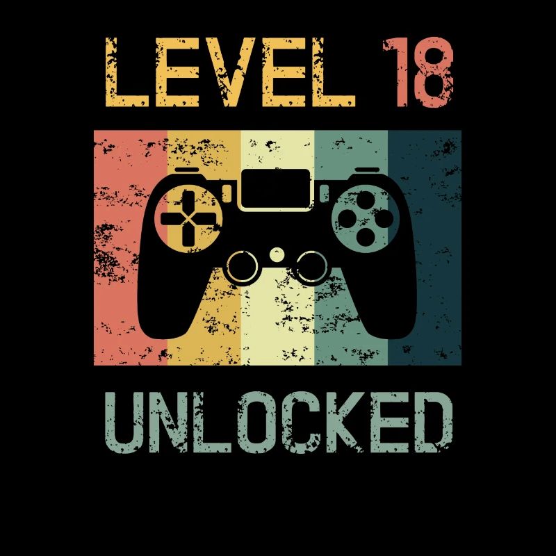 Level 18 Unlocked Eighteenth Bday Design