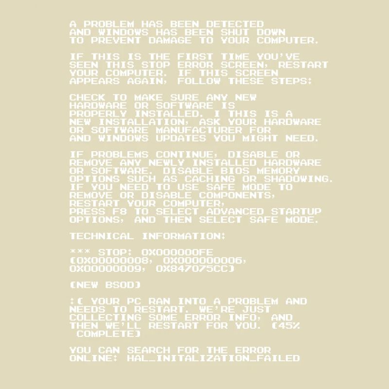 Blauer Bildschirm des Todes Computerbildschirm