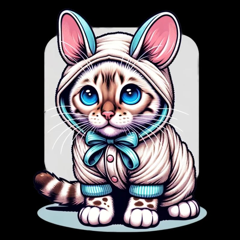 Snow bengal Kitten als Oster-Hase