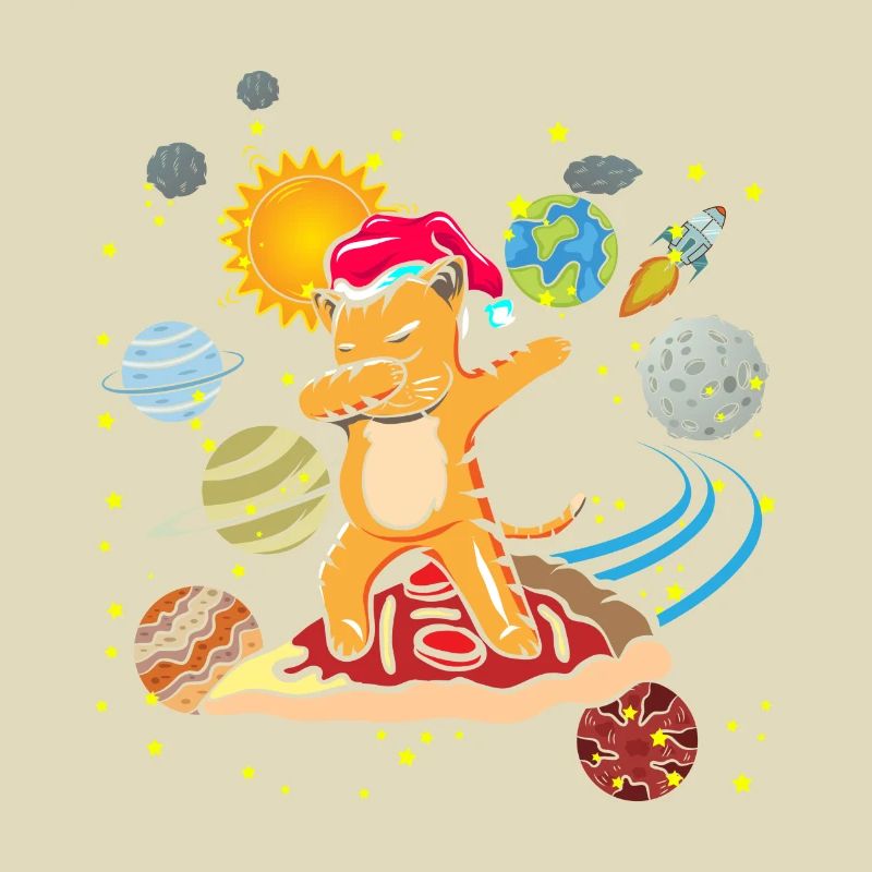 Dabbing cat DAB pizza space gift space