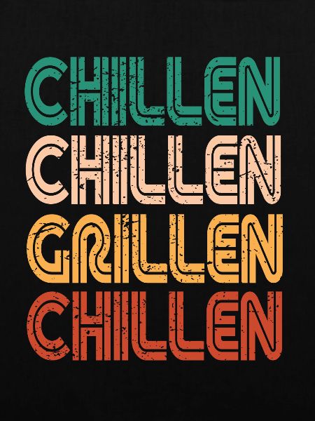 Grillen Chillen Barbecue Retro