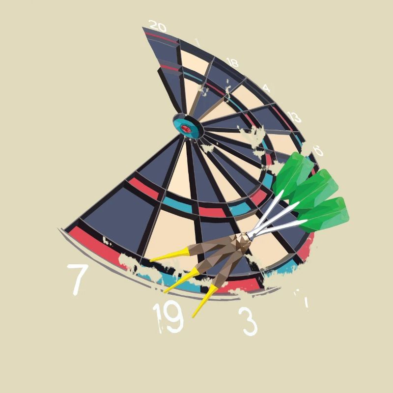 Dartscheibe mit Pfeilen, im Vintage Polygon Design