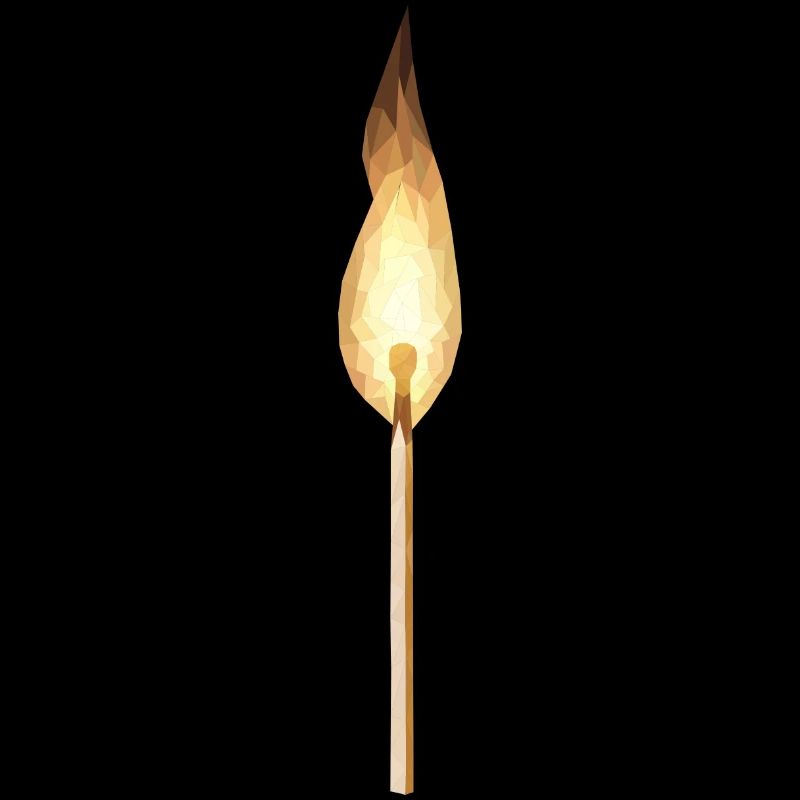 Polyart allumette en feu