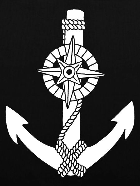 White anchor compass