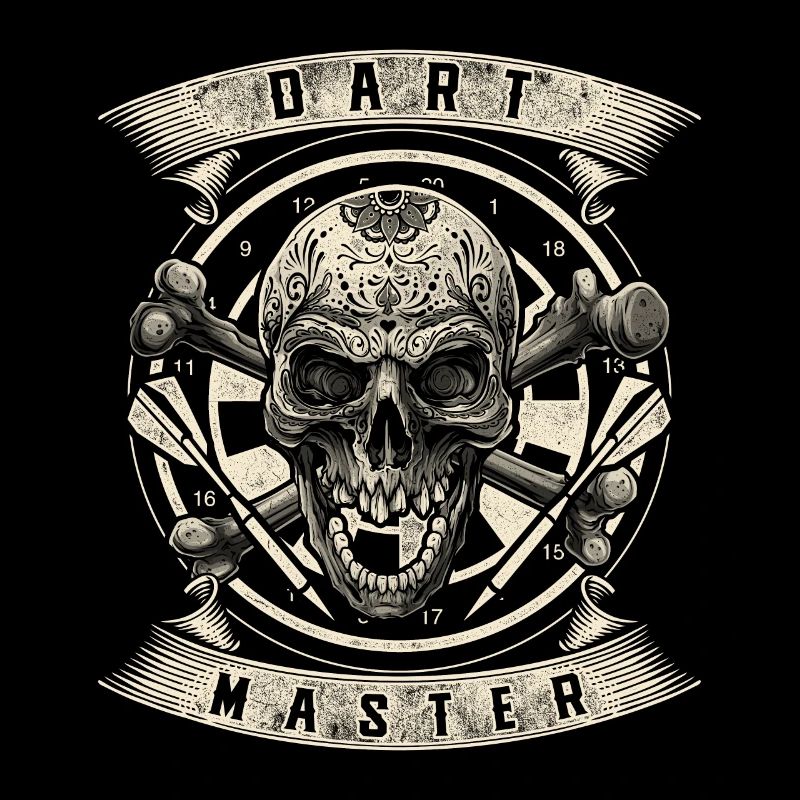 Dart master skull darts player darts tournament