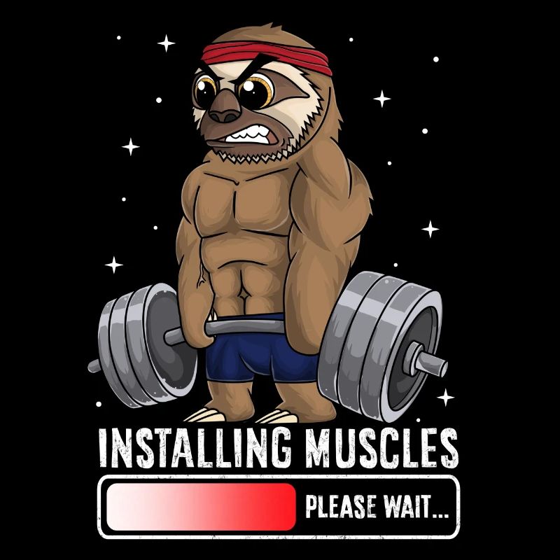 Installing Muscles Please Wait Sloth Gym Funny