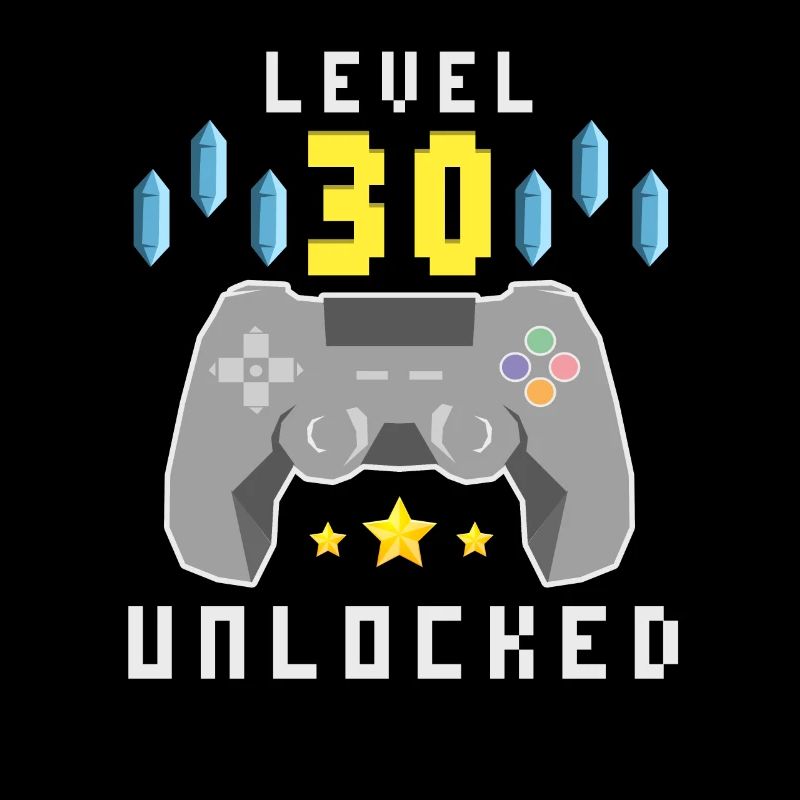 Level 30 Unlocked - 30th Birthday Gift Design