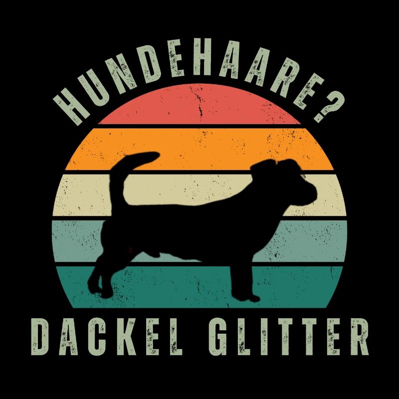 Rauhaardackel Glitter Retro Sunset