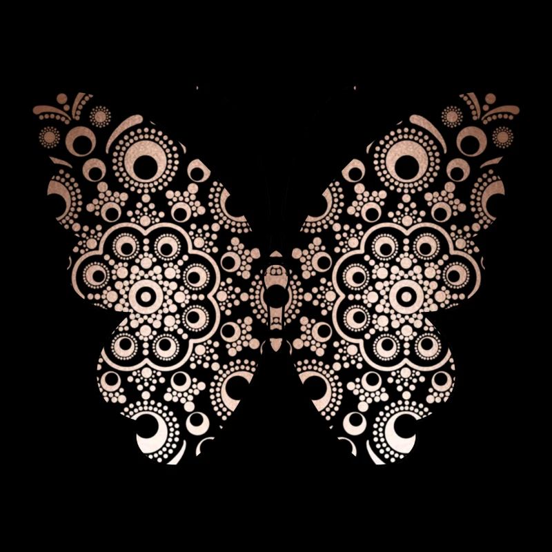 Conception de mandala papillon doré