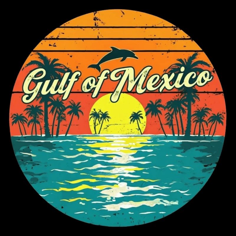 Golfe de Mexico Plage Palmiers Vacances d’été tshirt