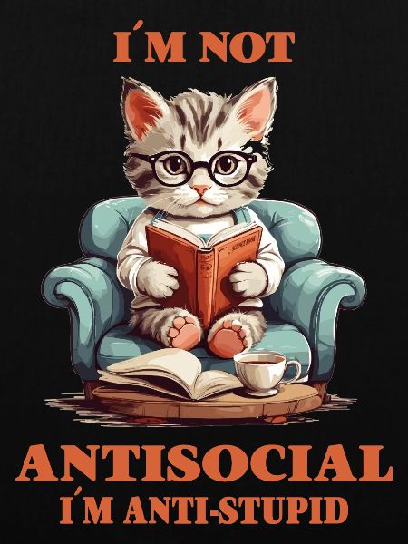Schlaue Katze mit Lesebrille