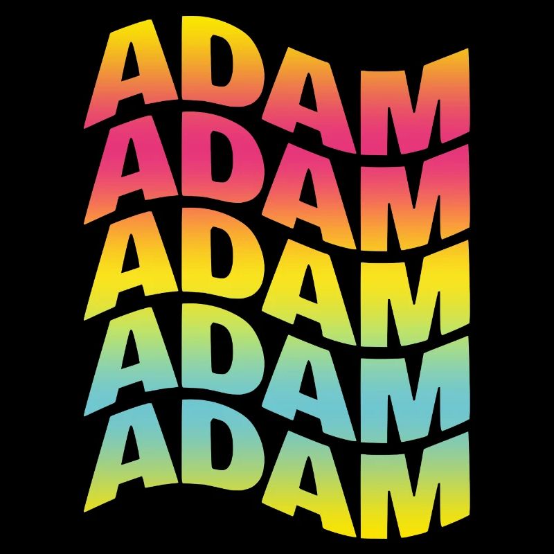 t-shirt Adam text wavy text effect