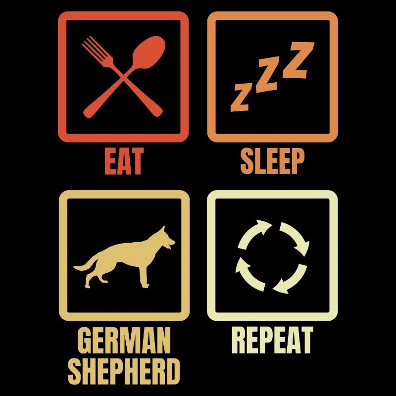 Essen Schlafen Schäferhund Wiederholen