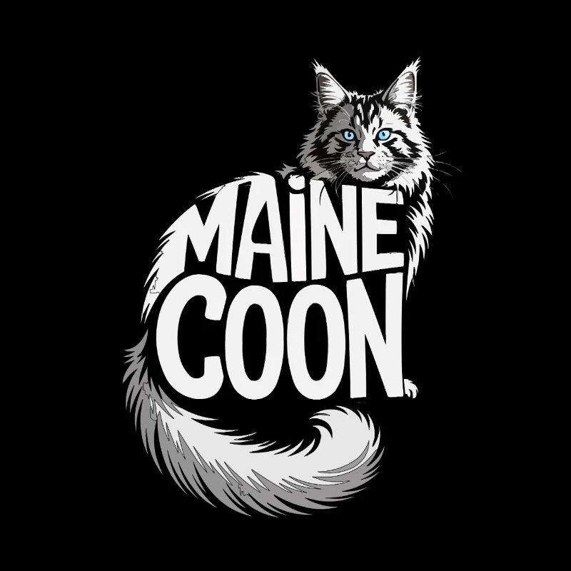 Maine Coon Katze Illustration Design