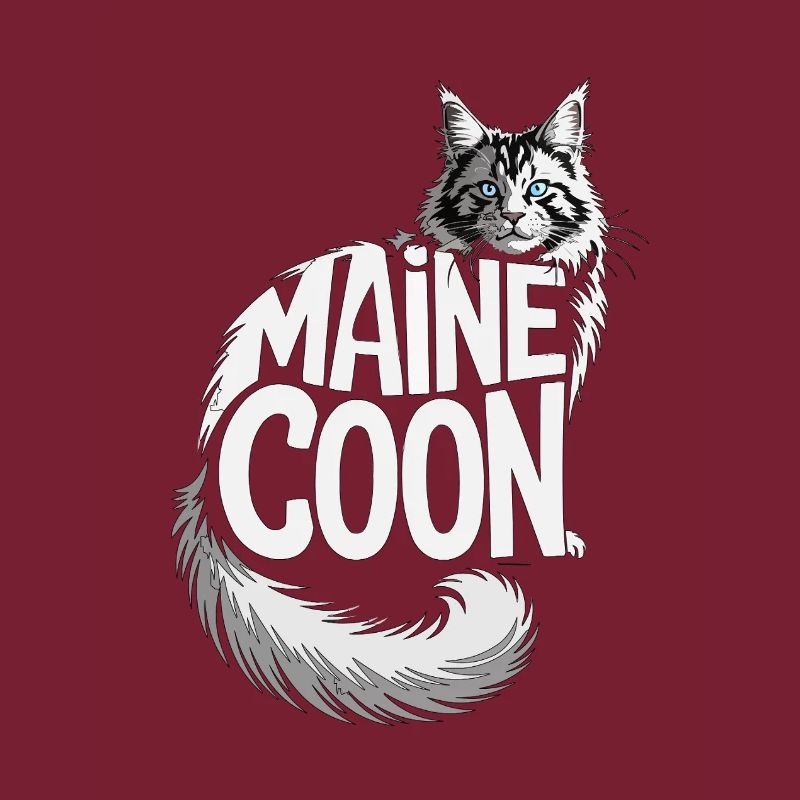 Maine Coon Katze Illustration Design