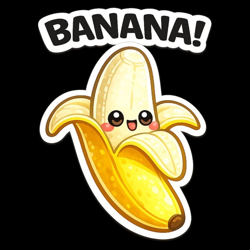 Impression de banane dessinée Kawaii
