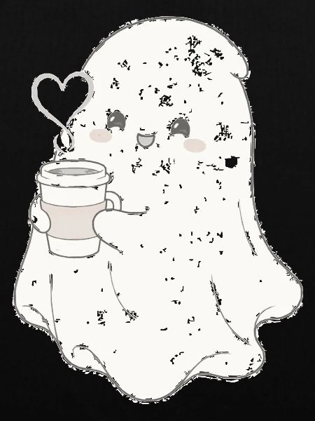 Kuscheliger Geist mit Kaffeebecher
