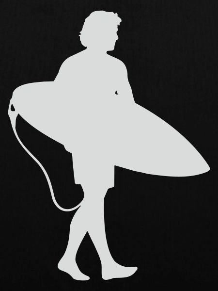 Surfer Silhouette am Surfbrett
