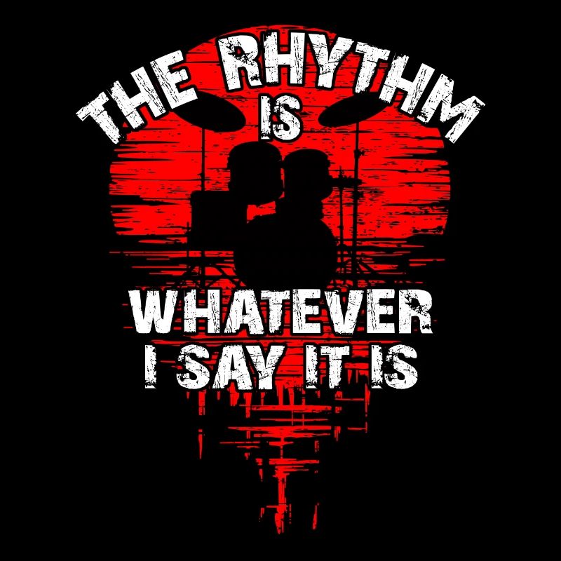 Drumset silhouette with reflection funny saying