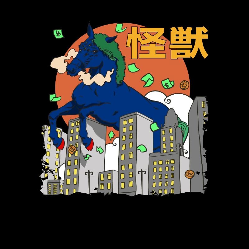 Cheval Géant Coucher de Soleil Japonais