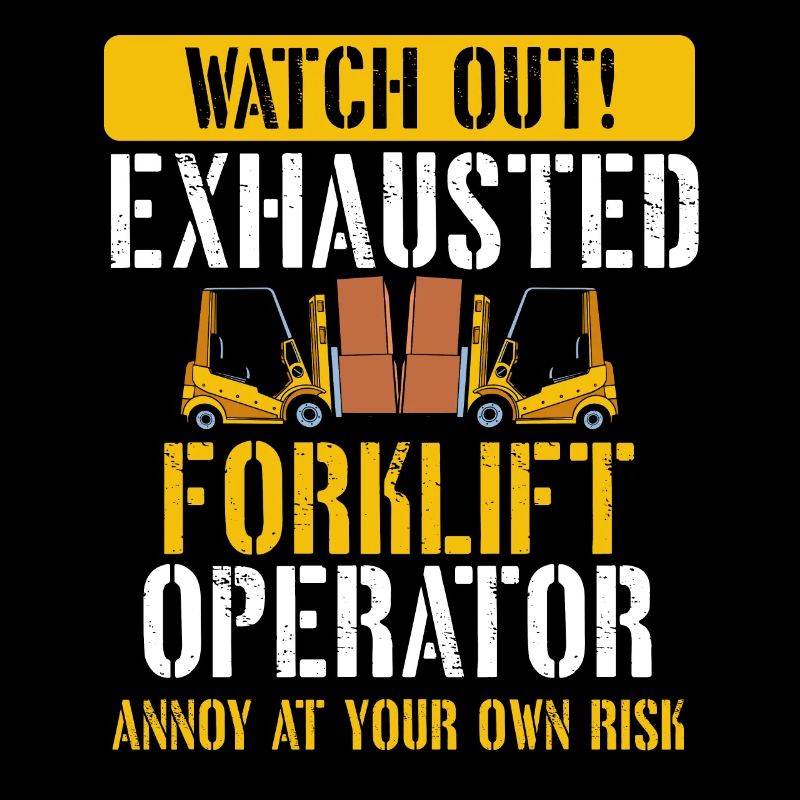 Exhausted Forklift Operator Lustiger Gabelstapler