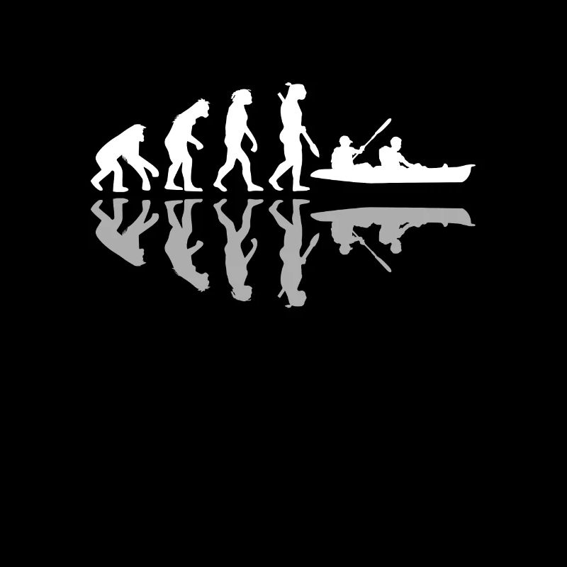 Human Evolution Funny Canoe Canoeing Adventure