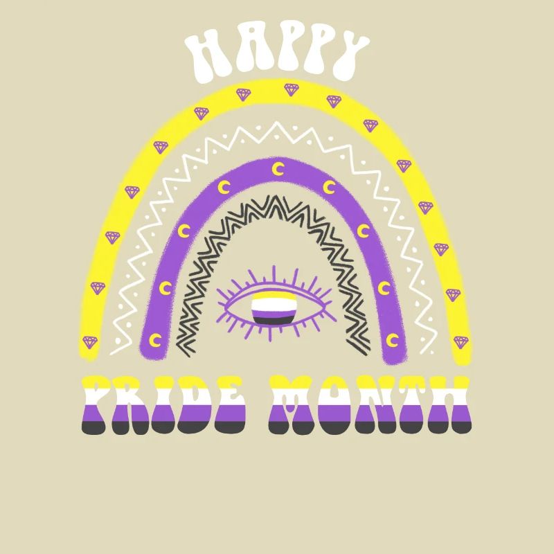 Boho Regenbogen Happy Pride Month Nonbinary