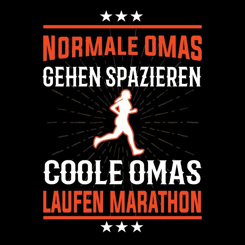 Coole Omas laufen Marathon, Läuferin & Großmutte