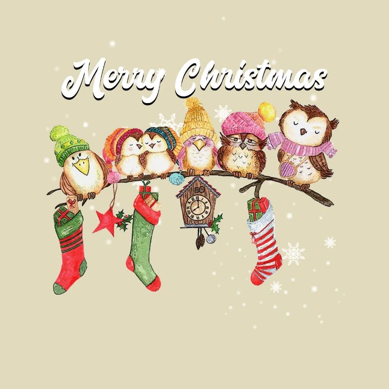 Frohe Weihnachten Eule