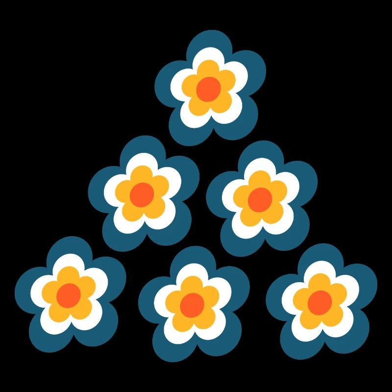 70s Flower Pattern Retro Hippie Flowers Power