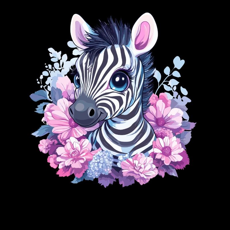 Süßes Zebra mit Blumen