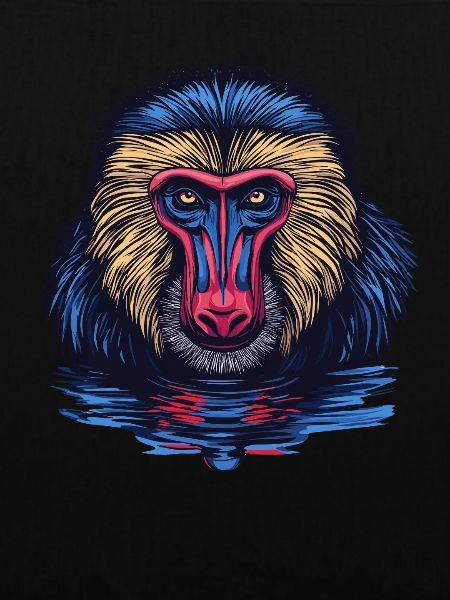 Mandrill Affe im Spiegel