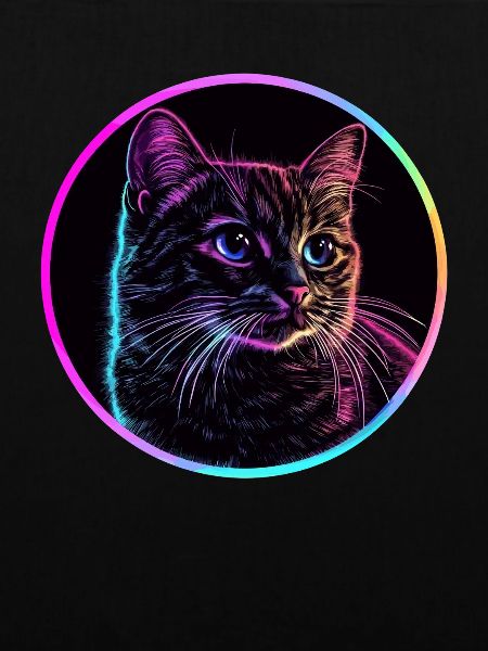 Neon Katze im Kreis