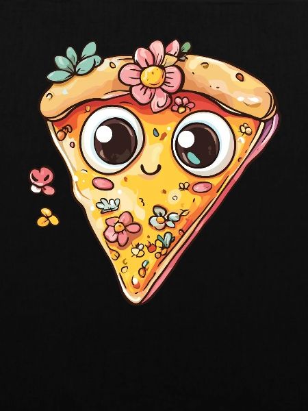 Pizzastück mit Blüten