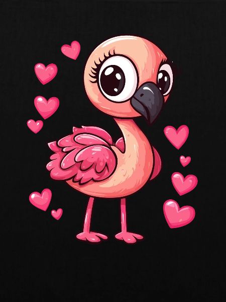 Flamingo mit Herzchen